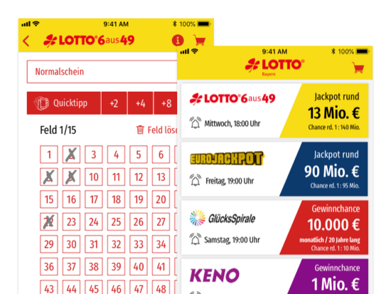 Screen 1 von Lotto Bayern Online App